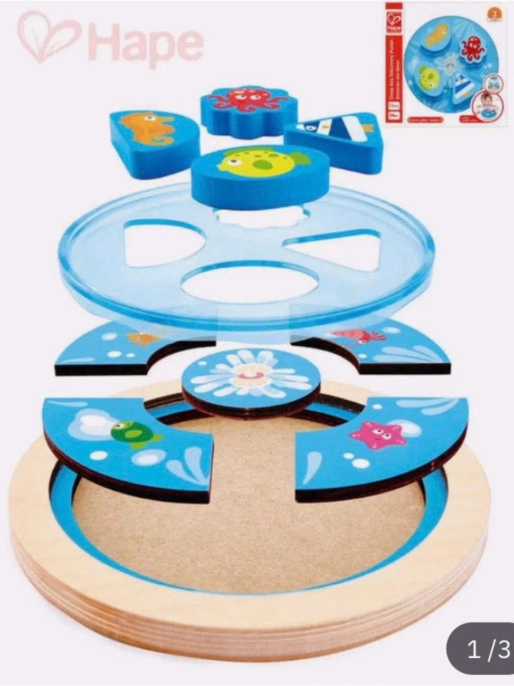 Hape Deep Sea Discovery Toddler Multi-Layered Wooden Puzzle